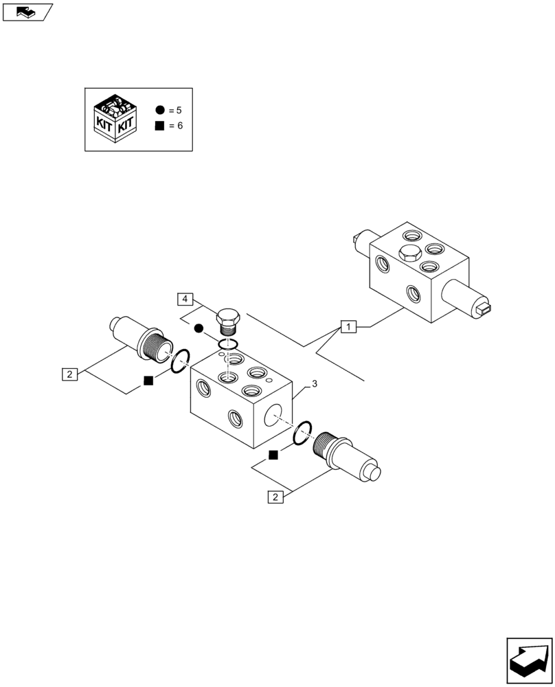 Схема запчастей Case 580SN - (35.701.01[02]) - VAR - 747864 - HYDRAULICS - LOADER 4 IN 1 - VALVE PROPORTIONAL CONTROL 4 X 1 - 6 X 1 (35) - HYDRAULIC SYSTEMS