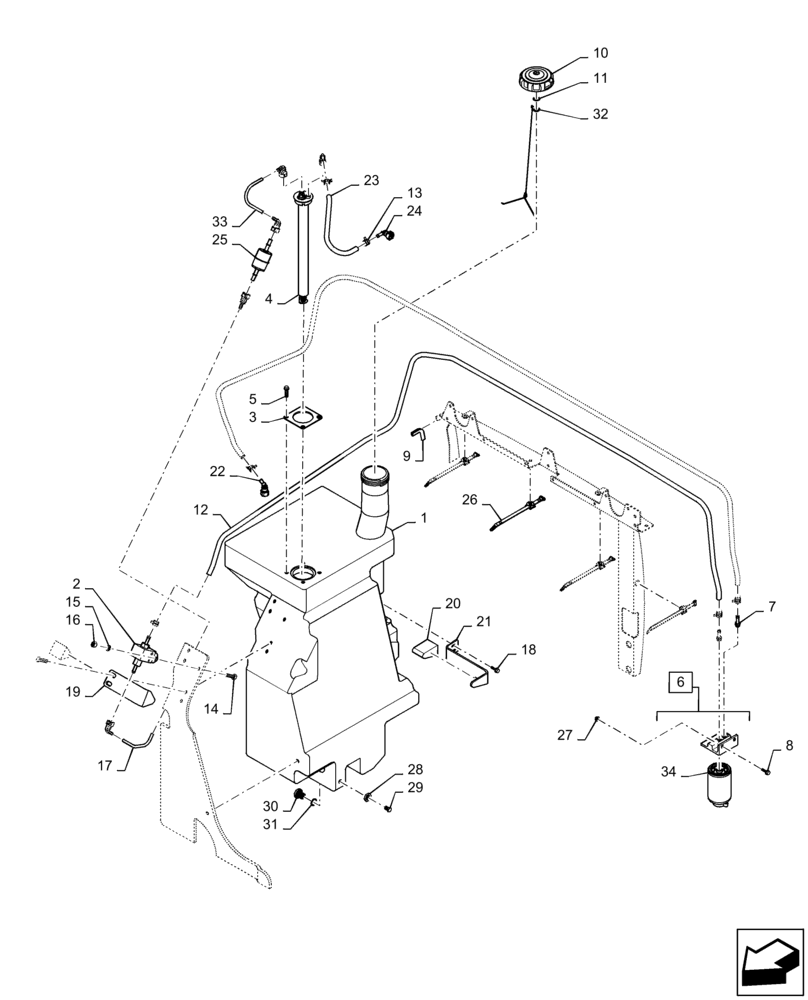 Схема запчастей Case TR270 - (10.216.AI) - FUEL SYSTEM F5C (SR200,TR270) (10) - ENGINE