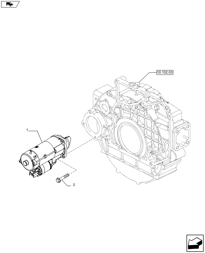 Схема запчастей Case F4HFE613R A004 - (55.201.01) - STARTER MOTOR (504037284 - 504028114) (55) - ELECTRICAL SYSTEMS