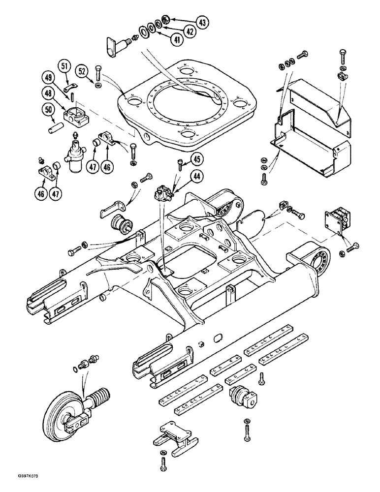 Схема запчастей Case 888 - (5-06) - TURNTABLE LEVELER TRACK FRAME AND UNDERCARRIAGE, P.I.N. 106801 THRU 106802 (CONT) (11) - TRACKS/STEERING