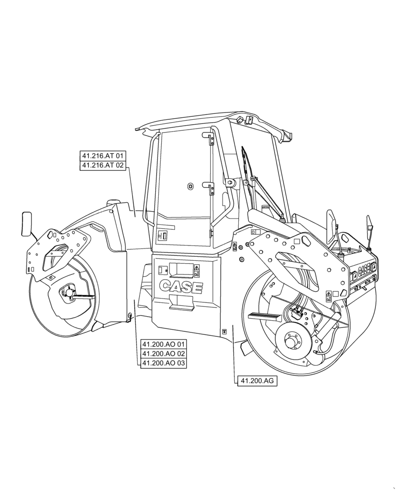 Схема запчастей Case DV209D - (41.000.00) - STEERING, CONTROLS (41) - STEERING