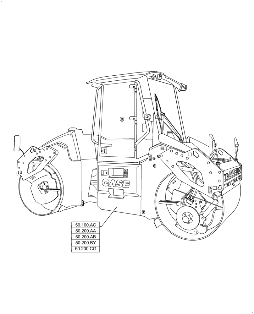 Схема запчастей Case DV209D - (50.000.00) - CAB CLIMATE CONTROL (50) - CAB CLIMATE CONTROL