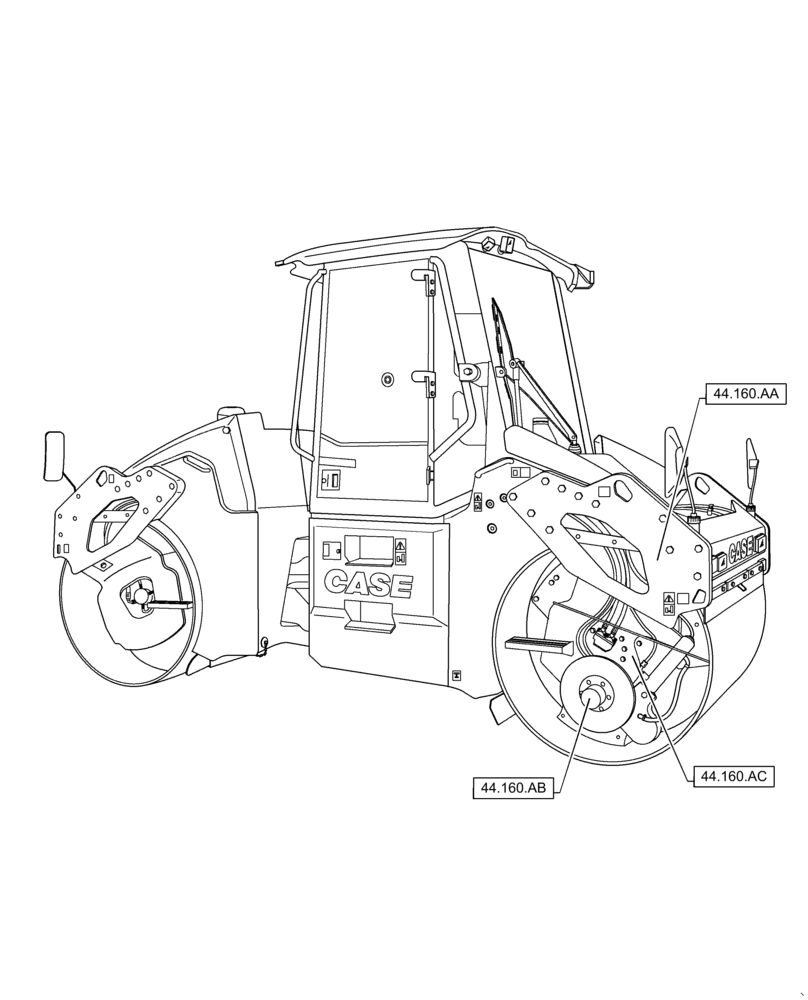 Схема запчастей Case DV209C - (44.000.00) - WHEELS (44) - WHEELS