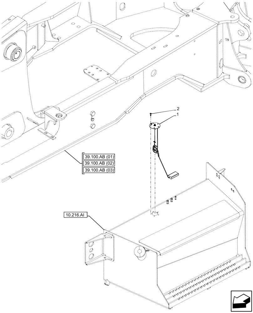 Схема запчастей Case 580N EP - (55.011.AC) - FUEL TANK, SENDER UNIT (55) - ELECTRICAL SYSTEMS