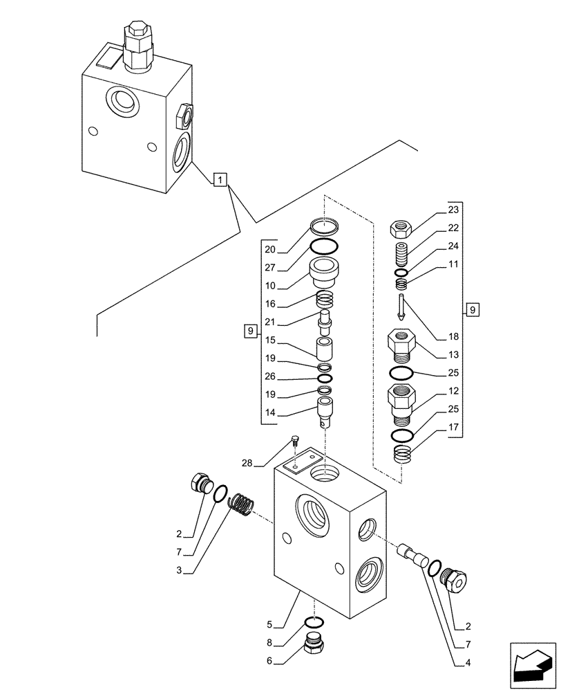 Схема запчастей Case CX250D LC - (35.360.AE[04]) - VAR - 461865 - SELECTOR, VALVE, HAMMER CIRCUIT, W/ ELECTRICAL PROPORTIONAL CONTROL, COMPONENTS (35) - HYDRAULIC SYSTEMS
