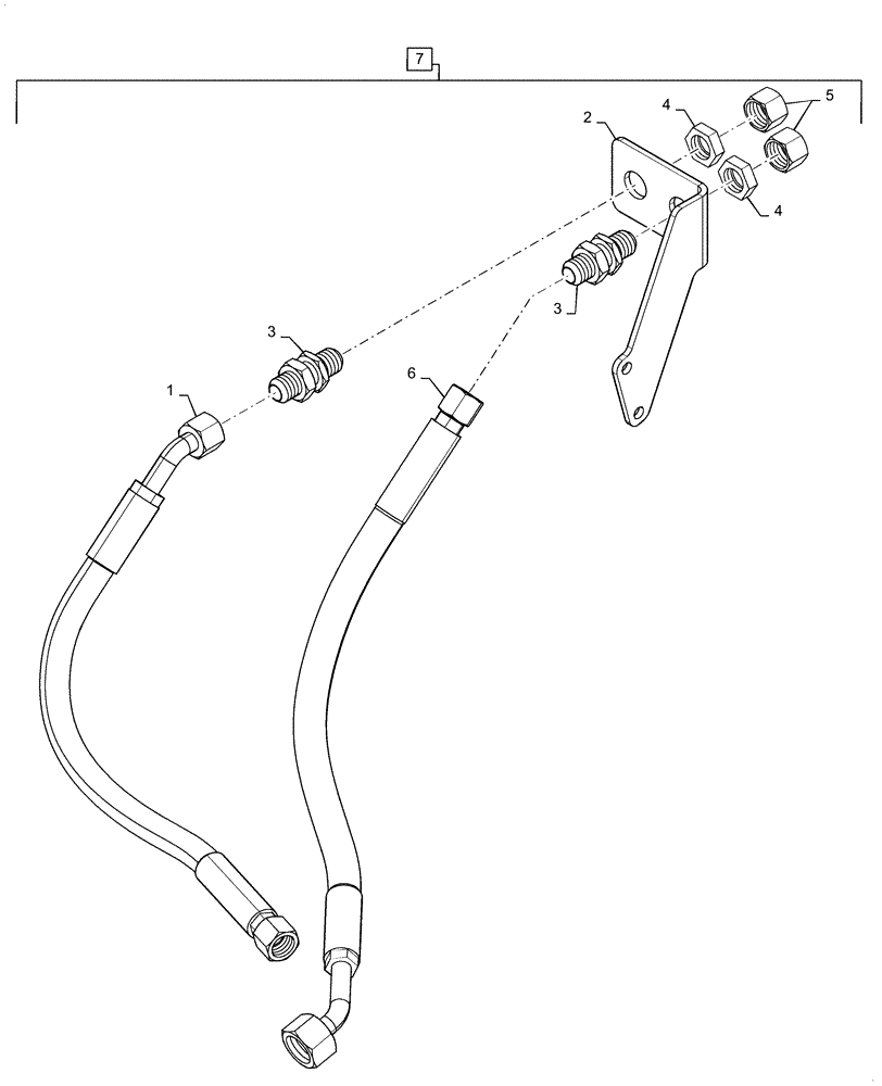 Схема запчастей Case 570N EP - (35.600.BH[01]) - SUPPLEMENTAL, HIGH FLOW AUX, W/O PTO (35) - HYDRAULIC SYSTEMS