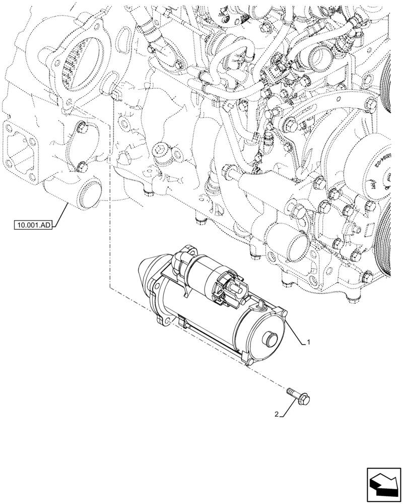 Схема запчастей Case 580N EP - (55.201.AE) - STARTER MOTOR (55) - ELECTRICAL SYSTEMS