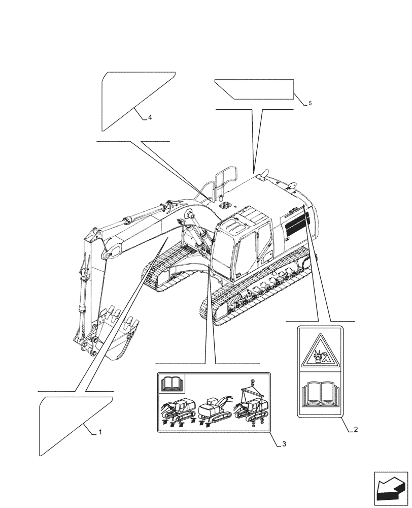 Схема запчастей Case CX250D LC LR - (90.108.AC[06]) - WARNING, DECALS (90) - PLATFORM, CAB, BODYWORK AND DECALS