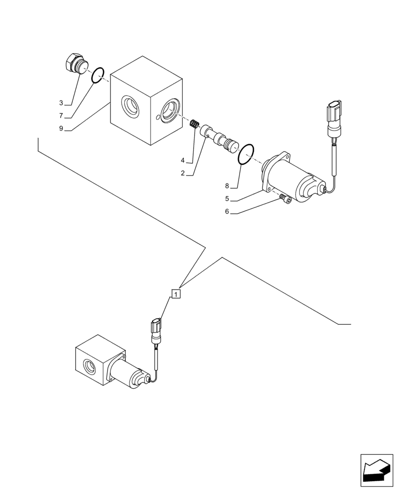 Схема запчастей Case CX250D LC - (35.352.AW) - VAR - 461568 - LOCKOUT SOLENOID VALVE, FREE SWING, COMPONENTS (35) - HYDRAULIC SYSTEMS
