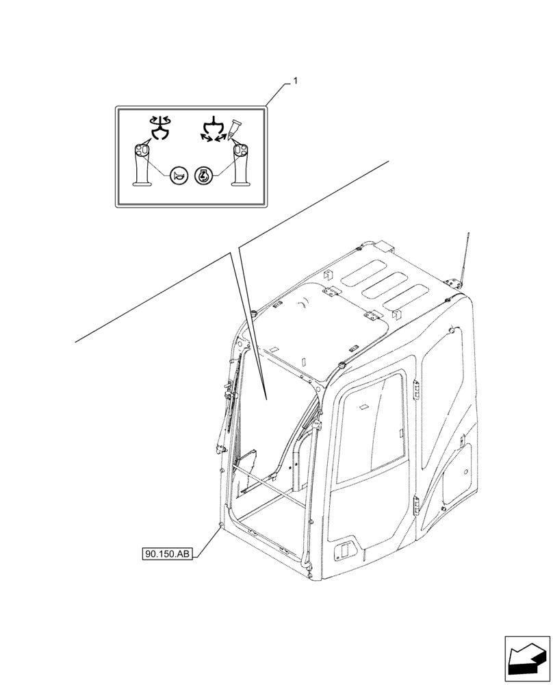 Схема запчастей Case CX250D LC - (90.108.AA[05]) - VAR - 461863 - DECAL, CONTROLS, CLAMSHELL BUCKET, ROTATION, W/ ELECTRICAL PROPORTIONAL CONTROL (90) - PLATFORM, CAB, BODYWORK AND DECALS