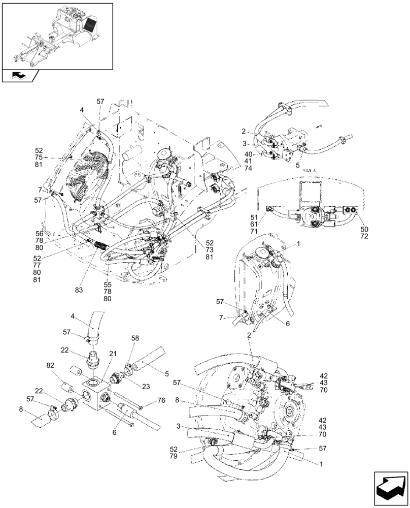 Схема запчастей Case 21E - (1.82.6[01A]) - HYDRAULIC SYSTEM LINES, FROM DATE JUN 2, 2009 (07) - HYDRAULIC SYSTEMS