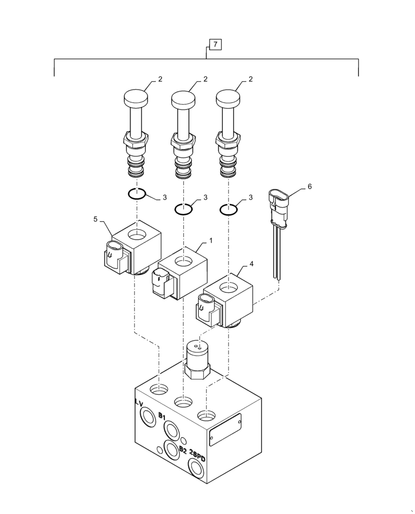 Схема запчастей Case TR340 - (35.353.AC[03]) - BRAKE VALVE, ELECTRONIC CONTROLS (35) - HYDRAULIC SYSTEMS