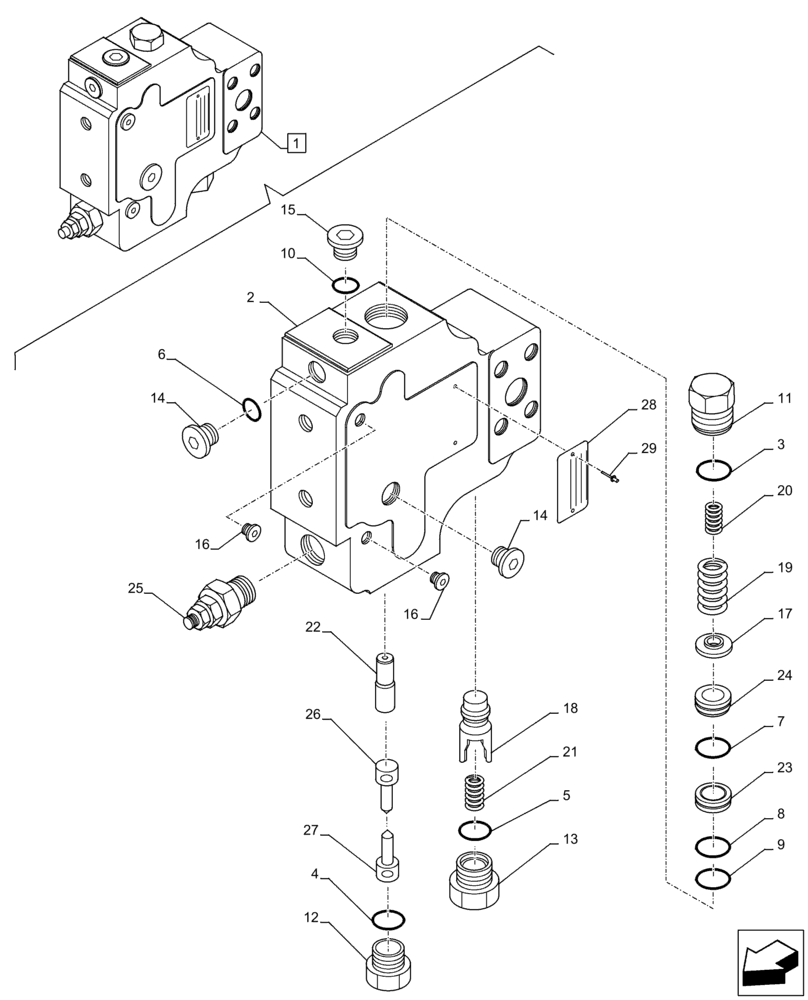 Схема запчастей Case CX250D LC - (35.736.AG[02]) - VAR - 481064 - LIFT CYLINDER, SAFETY VALVE, COMPONENTS (35) - HYDRAULIC SYSTEMS