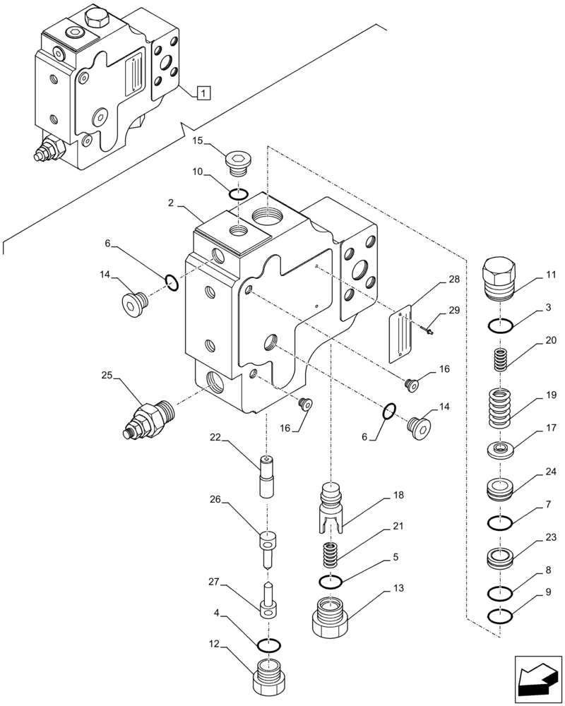Схема запчастей Case CX250D LC - (35.737.AY[02]) - VAR - 481064 - ARM, CYLINDER, SAFETY VALVE, COMPONENTS (35) - HYDRAULIC SYSTEMS