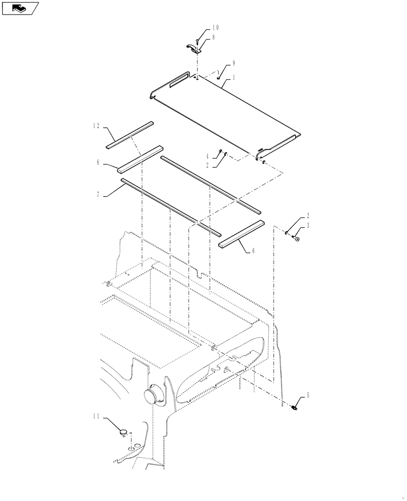 Схема запчастей Case 721F - (35.300.AI) - CAB WITHOUT AIR CONDITIONING COVERS (35) - HYDRAULIC SYSTEMS