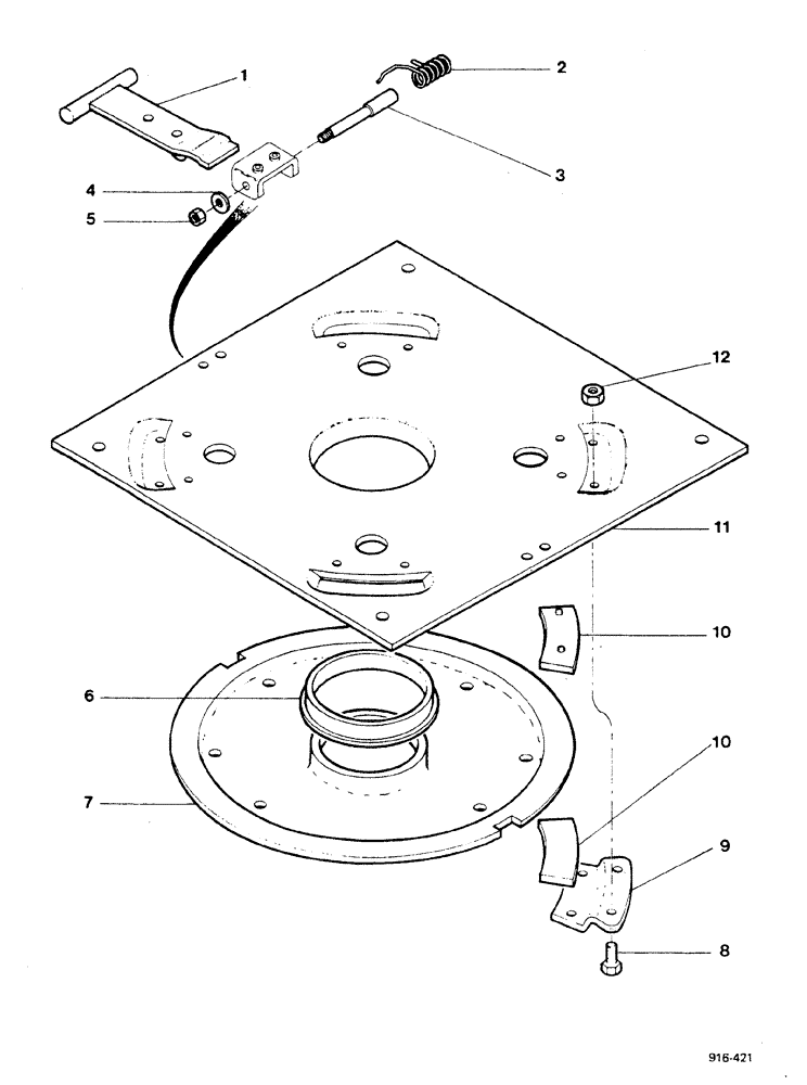 Схема запчастей Case 580F - (331A) - SWIVEL PLATE (90) - PLATFORM, CAB, BODYWORK AND DECALS