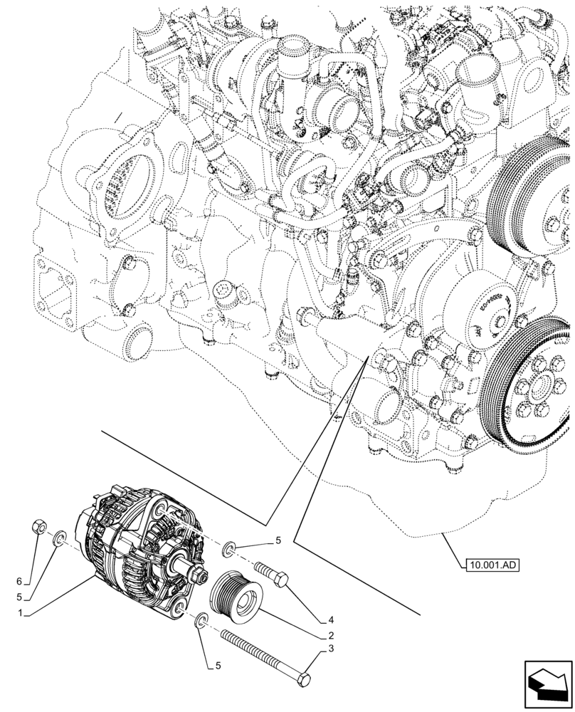 Схема запчастей Case 590SN - (55.301.AA) - ALTERNATOR (55) - ELECTRICAL SYSTEMS