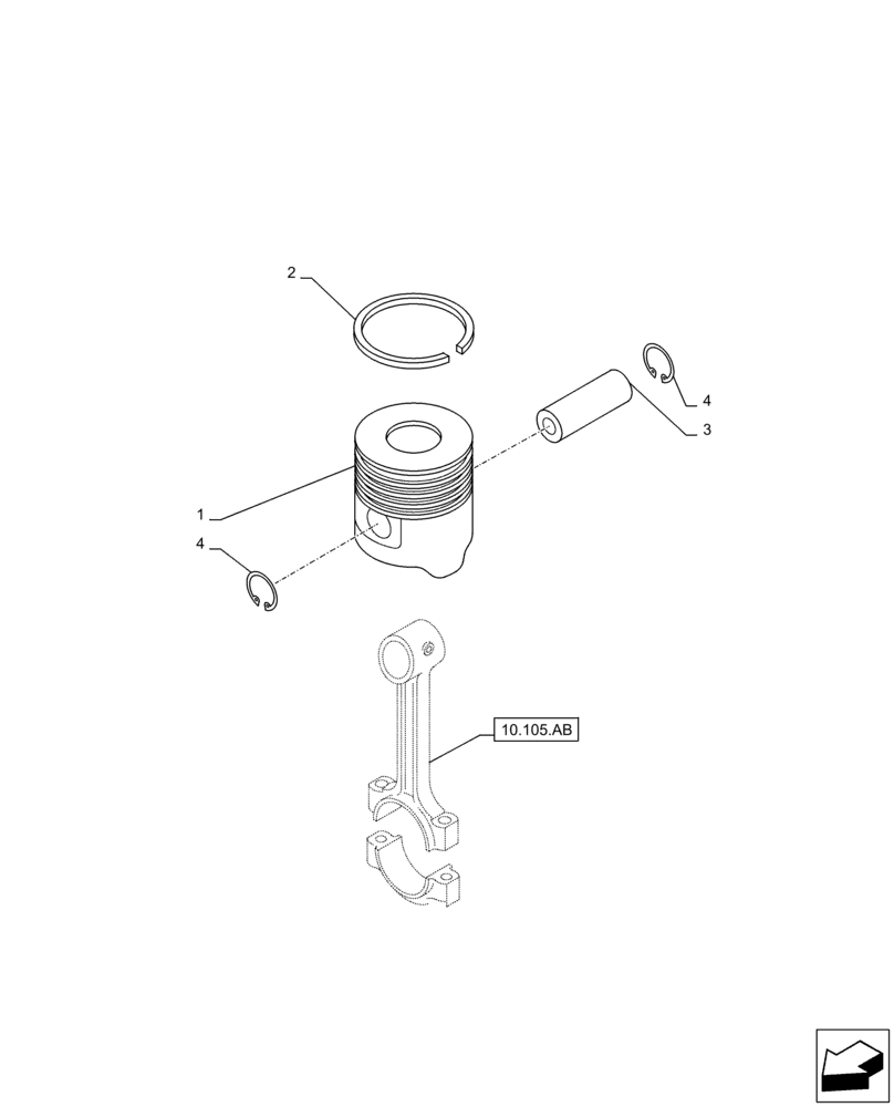 Схема запчастей Case AQ-4HK1XASS01 - (10.105.AG[01]) - ENGINE, PISTONS (10) - ENGINE