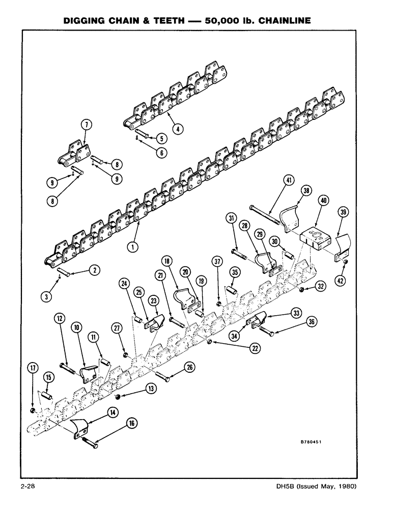 Схема запчастей Case DH5 - (2-28) - DIGGING CHAIN & TEETH - 50,000 LB. CHAINLINE (89) - TOOLS