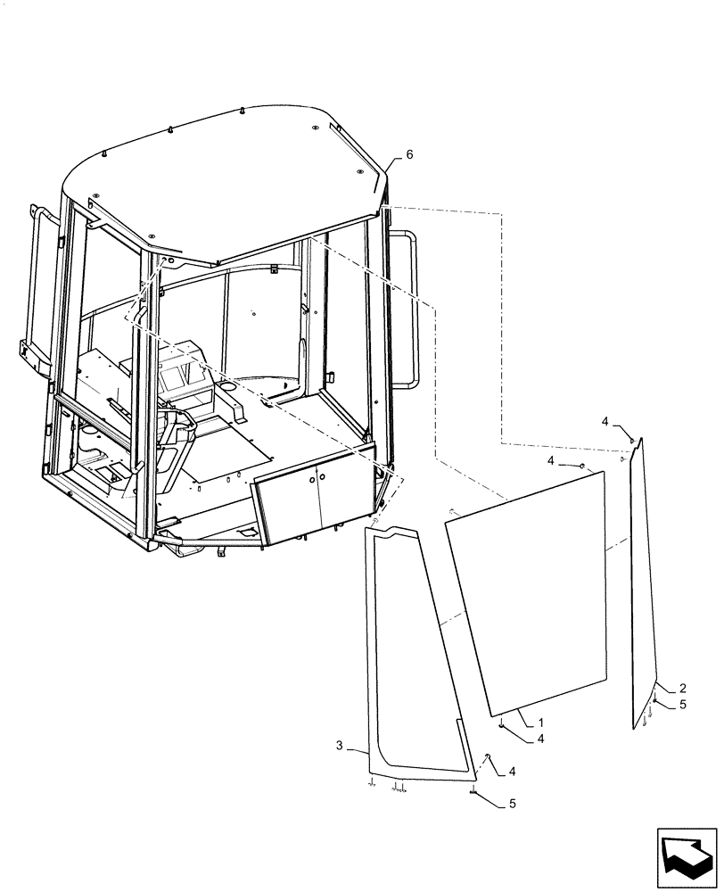 Схема запчастей Case 721F - (90.156.AG) - FRONT WINDOW AND SERVICE CAB (90) - PLATFORM, CAB, BODYWORK AND DECALS