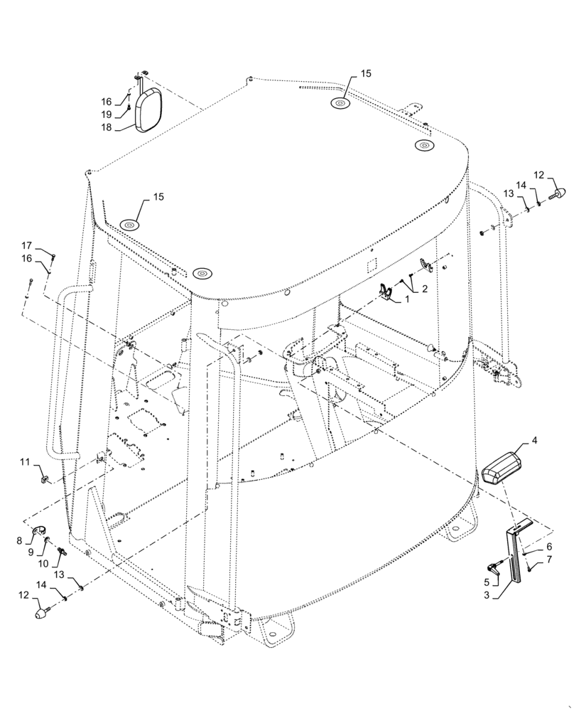 Схема запчастей Case 521F - (90.151.AG) - VAR - 782439, 782440 - CAB ACCESSORIES, ASH TRAY, COAT HOOK, ARMREST (90) - PLATFORM, CAB, BODYWORK AND DECALS