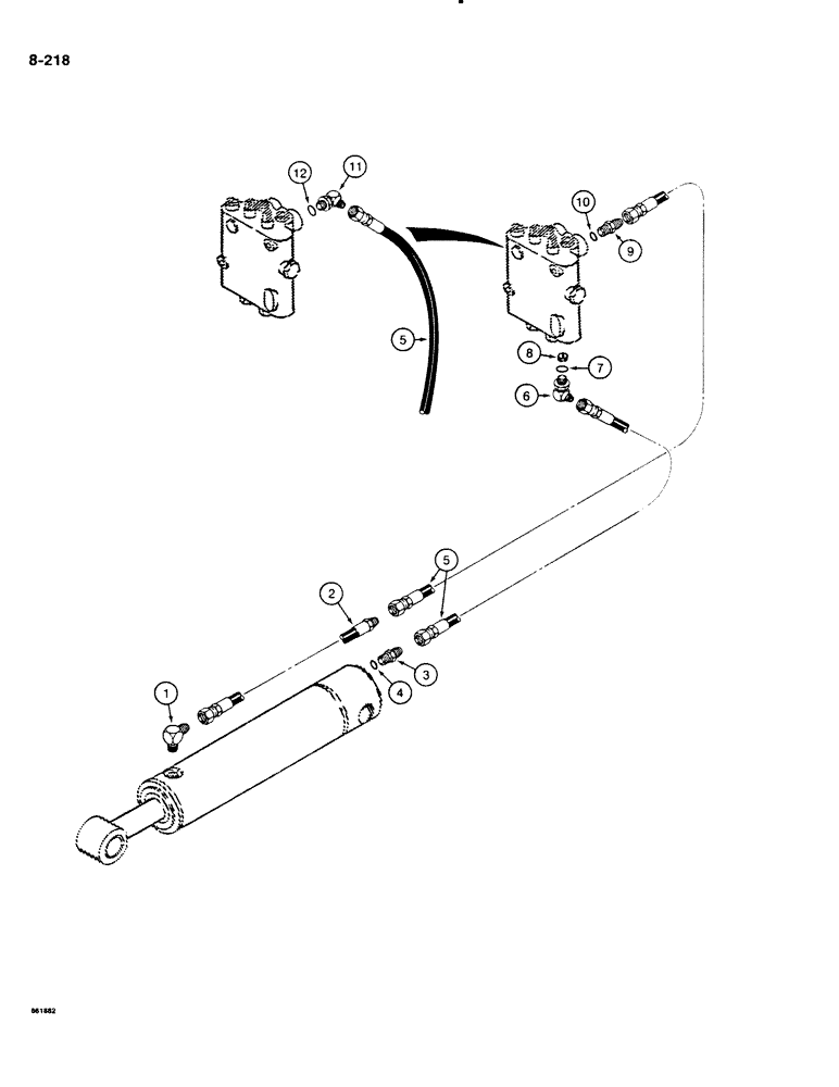 Схема запчастей Case DH4B - (8-218) - TRENCHER BOOM LIFT HYDRAULIC CIRCUIT, FRONT MOUNTED (08) - HYDRAULICS