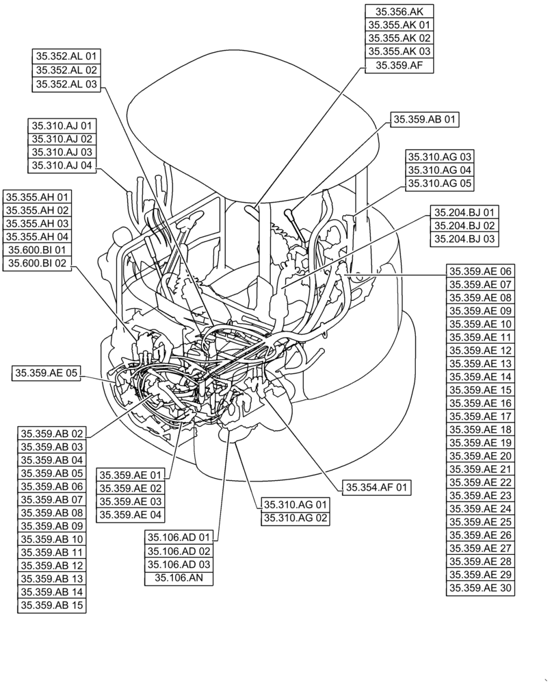 Схема запчастей Case CX31B - (35.000.00[02]) - SECTION INDEX - HYDRAULIC SYSTEMS (35) - HYDRAULIC SYSTEMS
