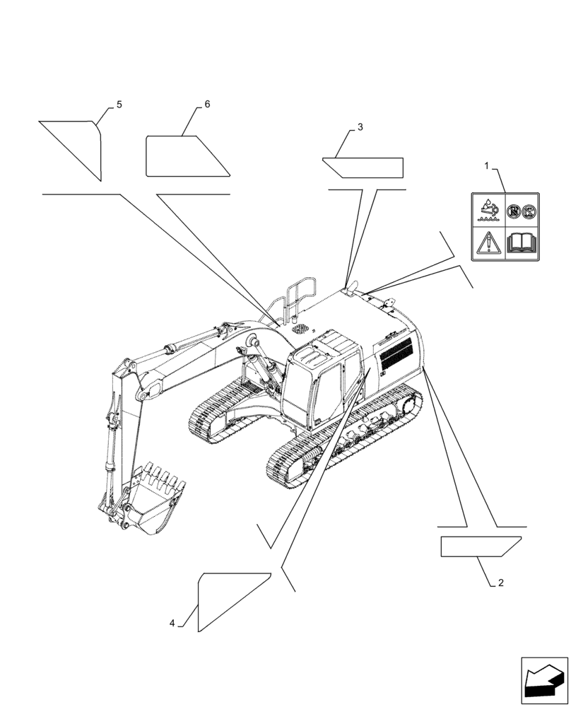 Схема запчастей Case CX300D LC - (90.108.AC[02]) - WARNING DECAL (90) - PLATFORM, CAB, BODYWORK AND DECALS
