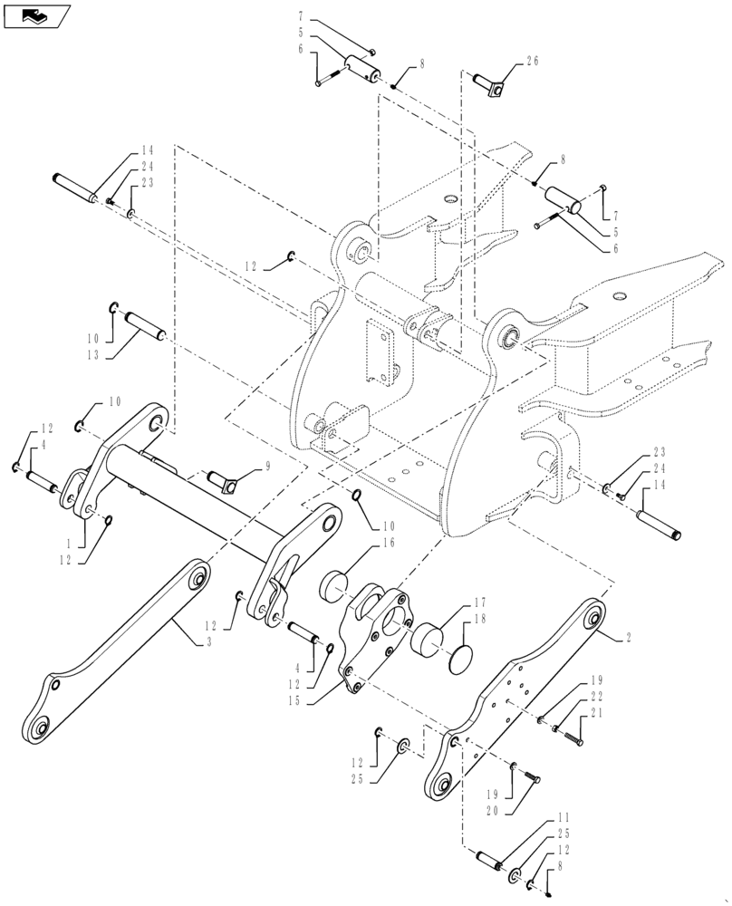 Схема запчастей Case 570N EP - (37.120.AX[01]) - VAR - 747899 - 3 POINT HITCH FRAME (37) - HITCHES, DRAWBARS & IMPLEMENT COUPLINGS