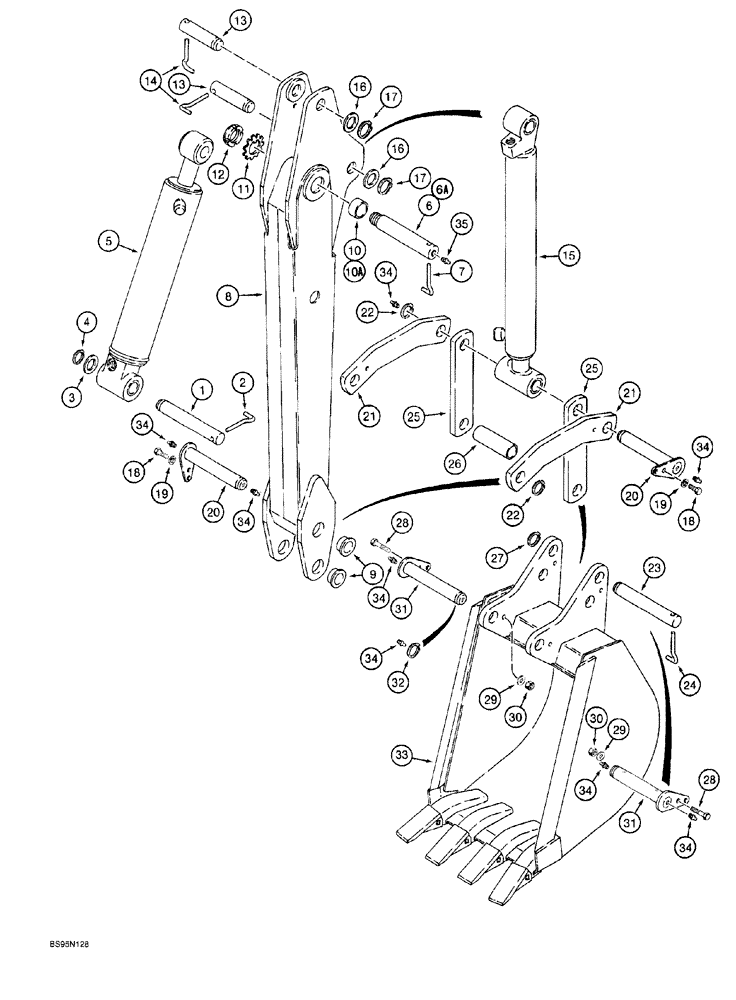 Схема запчастей Case 760 - (09-038) - BACKHOE DIPPER AND BUCKET (84) - BOOMS, DIPPERS & BUCKETS