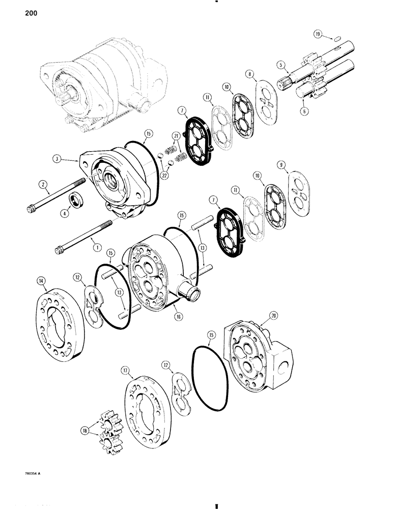 Схема запчастей Case W11 - (200) - L77150 HYDRAULIC PUMP (08) - HYDRAULICS