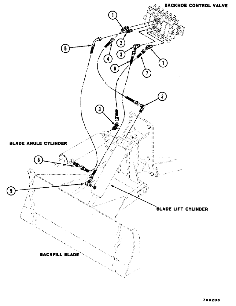 Схема запчастей Case SD-70 - (26) - SD-70 BACKFILL BLADE HYDRAULIC LINES 