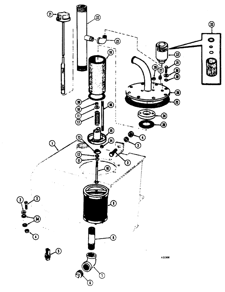 Схема запчастей Case W7E - (148) - HYDRAULIC TANK (08) - HYDRAULICS