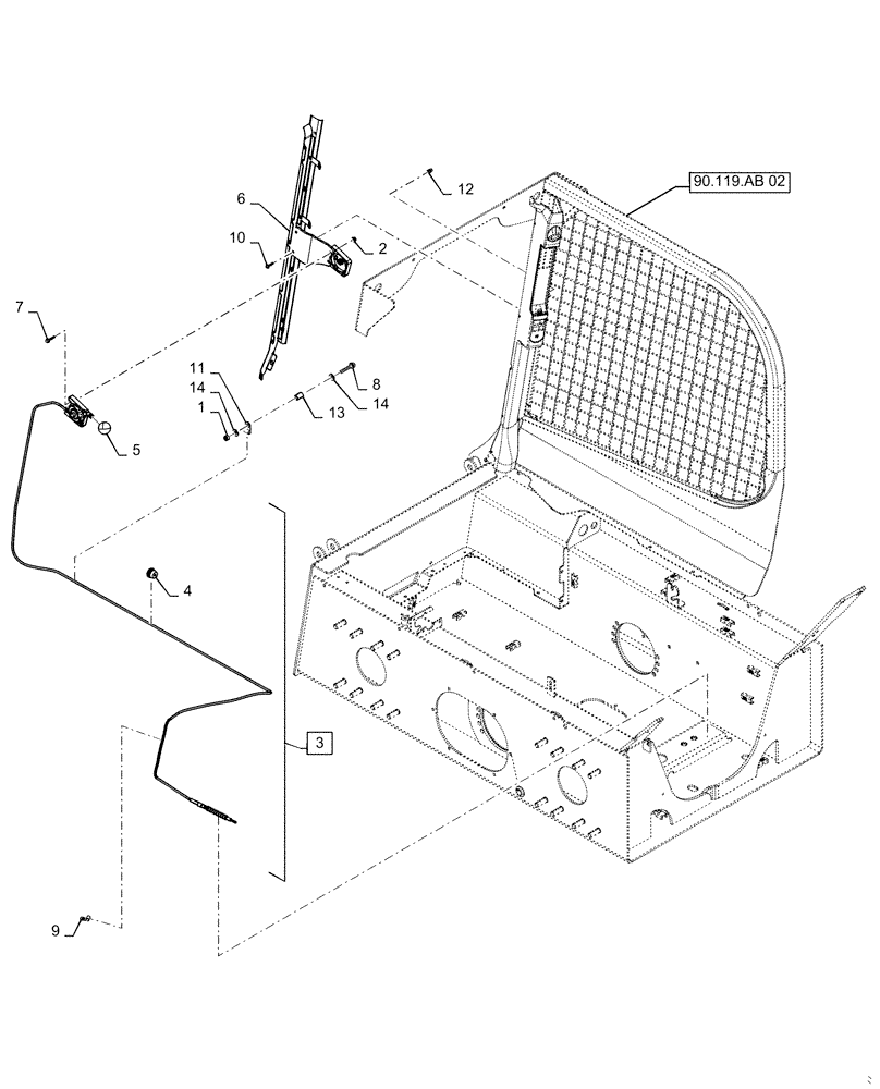 Схема запчастей Case SR130 - (10.220.AA[02]) - THROTTLE CONTROL LINKAGE (SR130,SR150) (10) - ENGINE