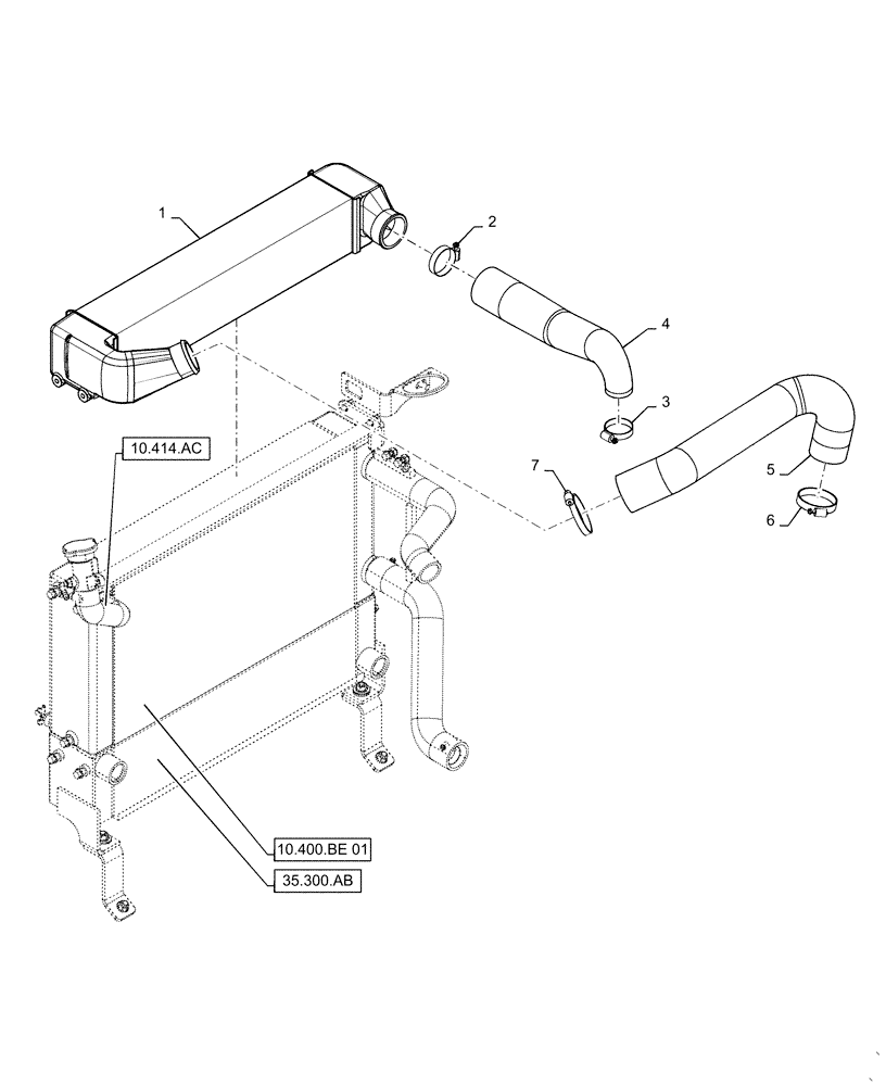 Схема запчастей Case TR340 - (10.310.AA) - AFTERCOOLER (10) - ENGINE