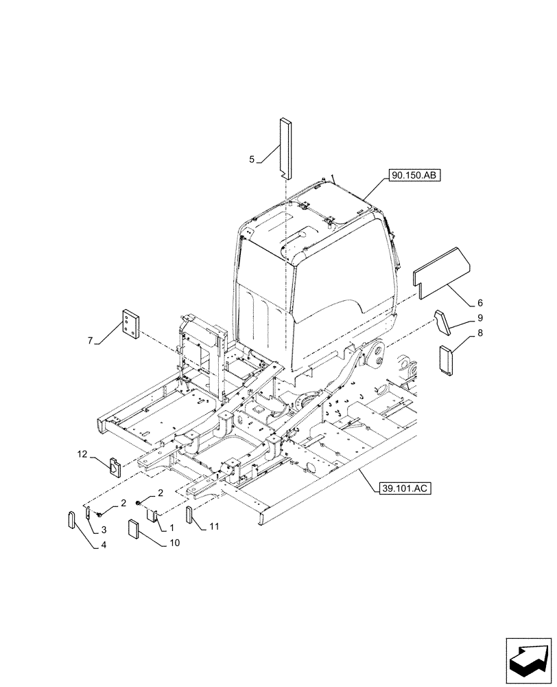 Схема запчастей Case CX300D LC - (90.100.AU[03]) - STD + VAR - 488031 - ENGINE HOOD (90) - PLATFORM, CAB, BODYWORK AND DECALS
