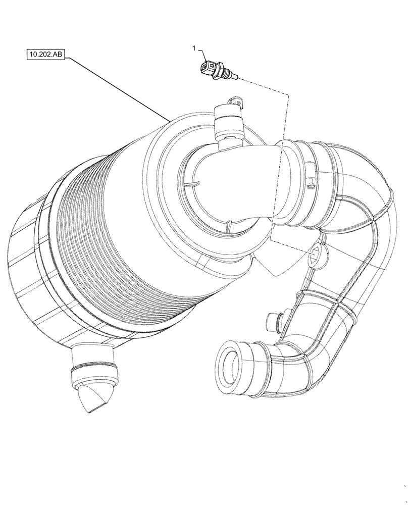 Схема запчастей Case TV380 - (55.014.AD) - AIR INTAKE TEMPERATURE SENDER (55) - ELECTRICAL SYSTEMS