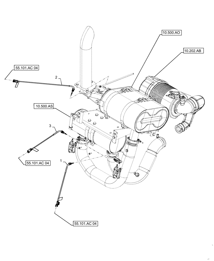Схема запчастей Case TV380 - (55.014.AM) - EGT SENSOR (55) - ELECTRICAL SYSTEMS