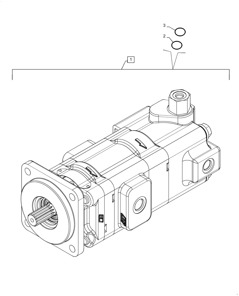 Схема запчастей Case 570N EP - (35.106.AN[01]) - PTO HYDRAULIC PUMP, TANDEM - PARKER (35) - HYDRAULIC SYSTEMS