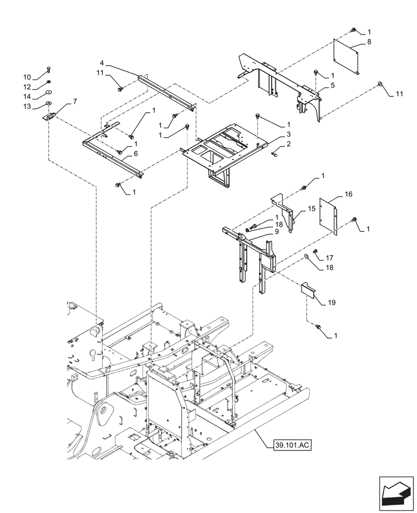 Схема запчастей Case CX300D LC - (90.105.BV[07]) - STD + VAR - 488031 - HOUSING & COVERS (90) - PLATFORM, CAB, BODYWORK AND DECALS