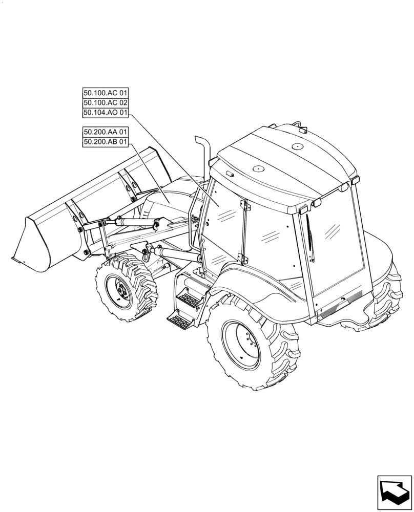 Схема запчастей Case 570N EP - (50.000.00) - SECTION INDEX - CAB CLIMATE CONTROL (50) - CAB CLIMATE CONTROL