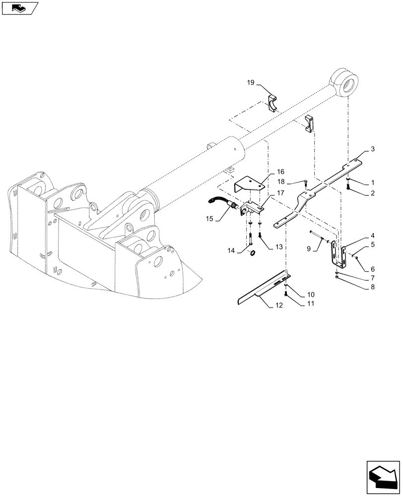 Схема запчастей Case 721F - (55.415.AA[02]) - RETURN TO DIG CONTROL, XR/LR (55) - ELECTRICAL SYSTEMS