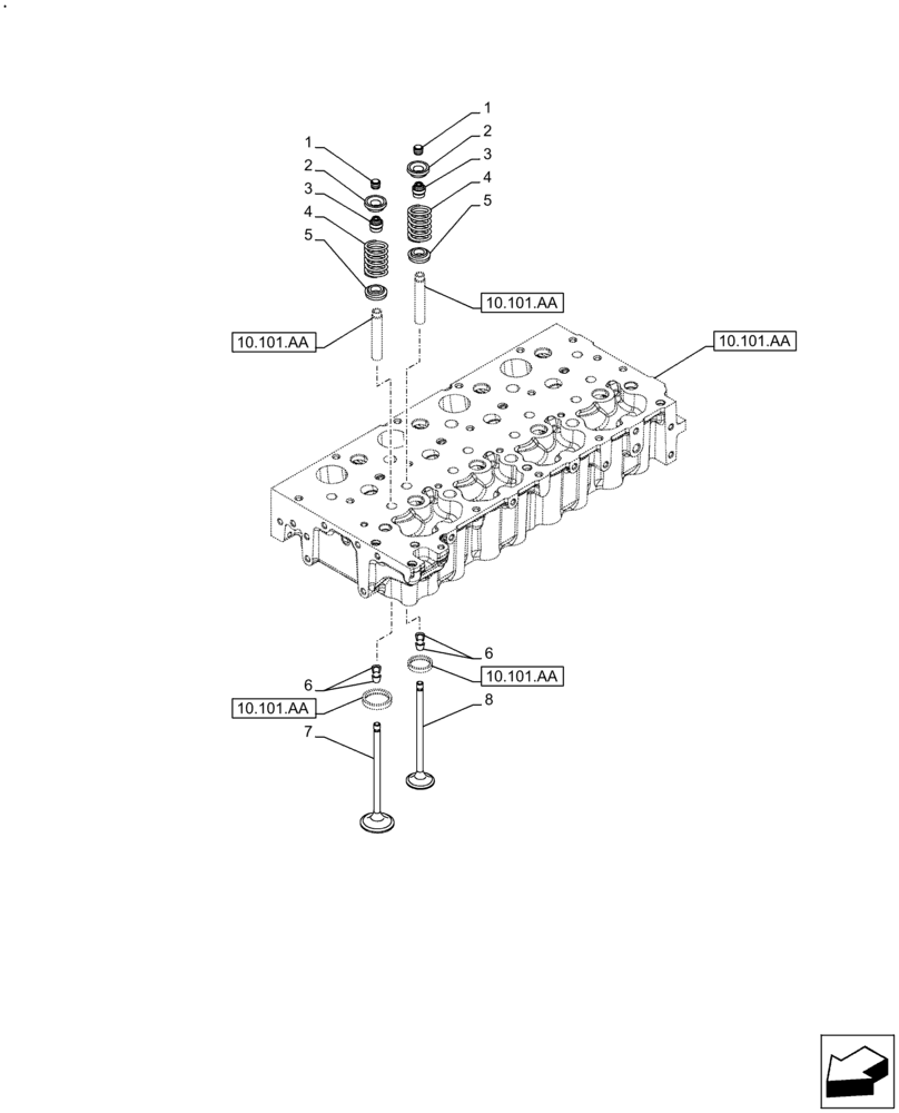 Схема запчастей Case F5BFL413A C001 - (10.101.AM) - VALVE (10) - ENGINE