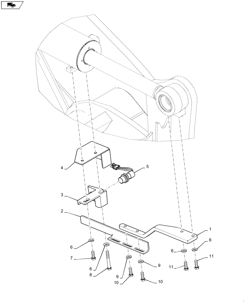 Схема запчастей Case 621F - (55.415.AA) - RETURN TO DIG CONTROL, Z-BAR (55) - ELECTRICAL SYSTEMS