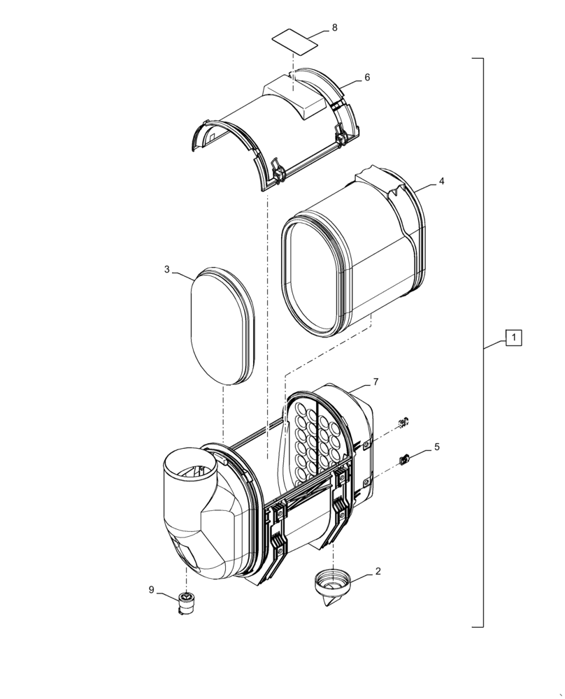 Схема запчастей Case 721F - (10.202.AB) - AIR CLEANER ASSEMBLY (10) - ENGINE