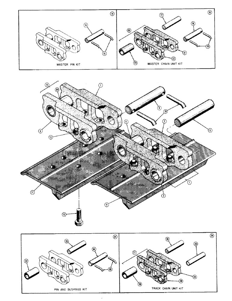 Схема запчастей Case 310 - (084) - TRACK CHAIN (04) - UNDERCARRIAGE