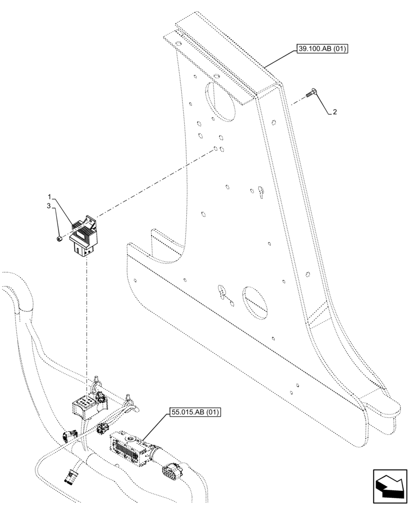 Схема запчастей Case 580N EP - (55.512.BP) - ELECTRONIC CONTROL UNIT (55) - ELECTRICAL SYSTEMS
