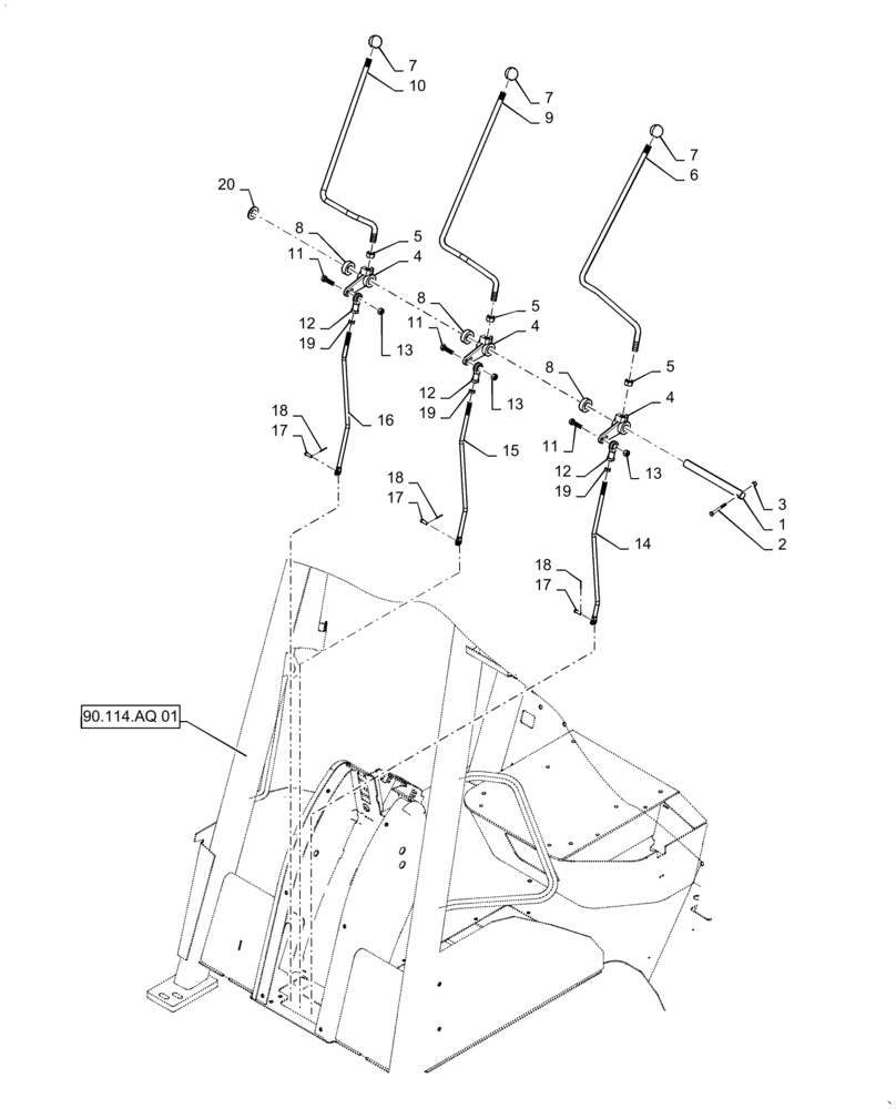 Схема запчастей Case 586H - (35.355.AD[02]) - FORK LIFT CYLINDER CONTROL (35) - HYDRAULIC SYSTEMS