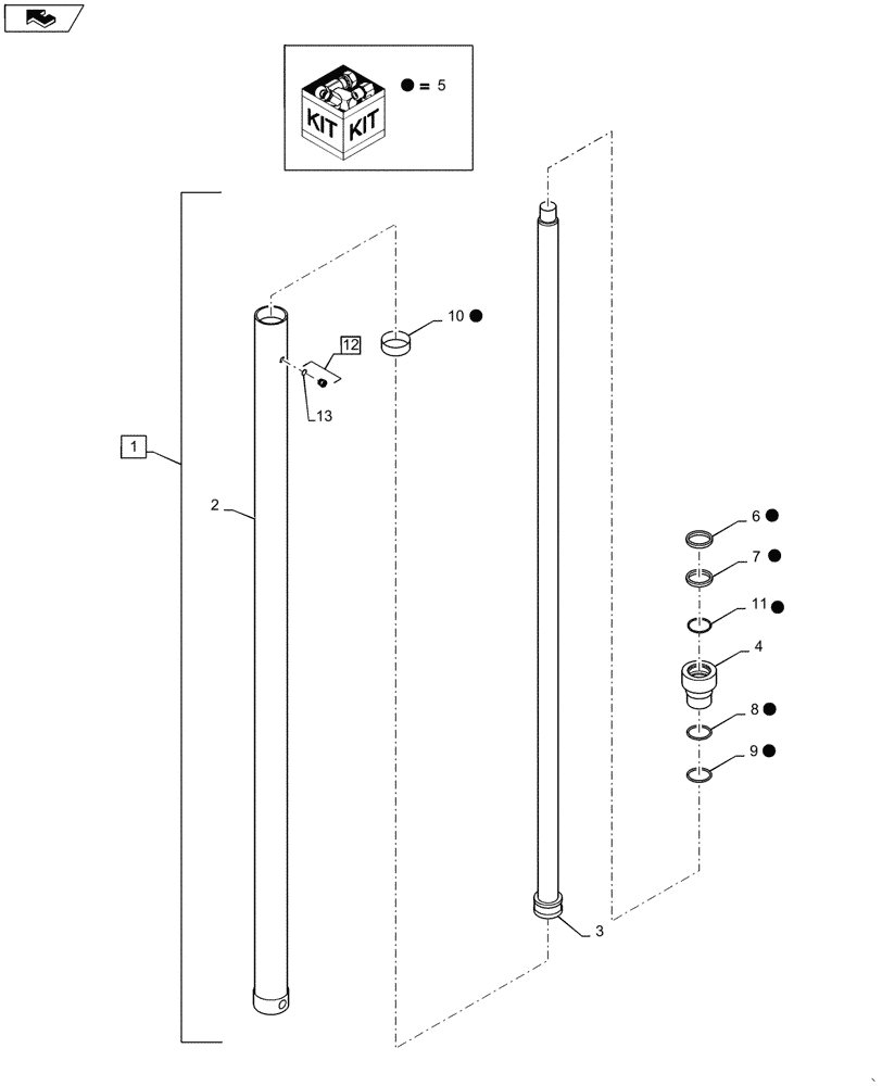 Схема запчастей Case 586H - (35.740.AE[04]) - 6000 LB, 16 FT, FREELIFT CYLINDER ASSY (35) - HYDRAULIC SYSTEMS