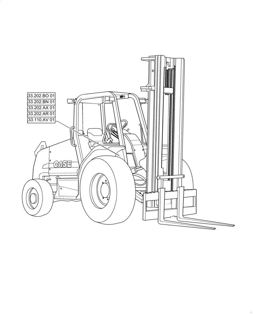 Схема запчастей Case 586H - (33.000.00) - SECTION INDEX - BRAKES & CONTROLS (33) - BRAKES & CONTROLS